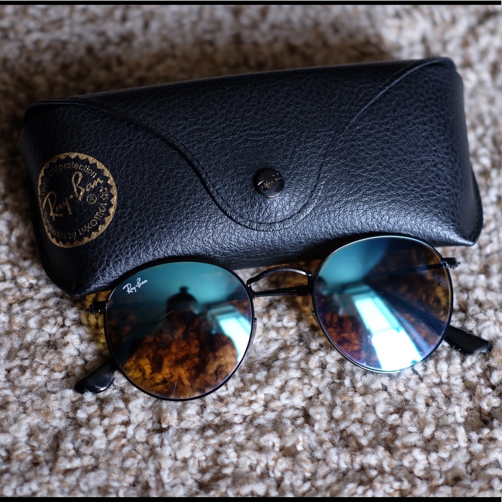 Ray Ban Round Metal Light Blue Gradient RB3447